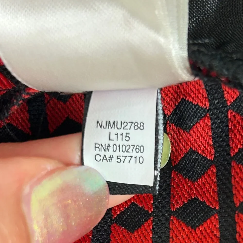Kate Spade Avery Black & Red Diamond Print  Jacquard Cropped Pants Slacks Sz 0